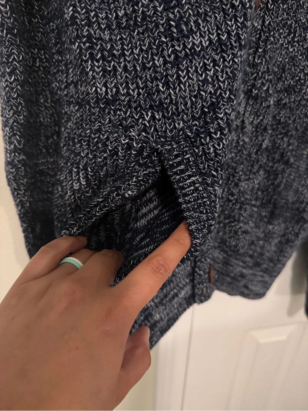 Express Men’s Navy Marled Shawl Collar Cardigan